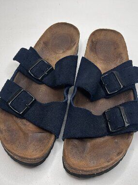 BIRKENSTOCK Navy Blue Suede Arizona Sandals sz 41